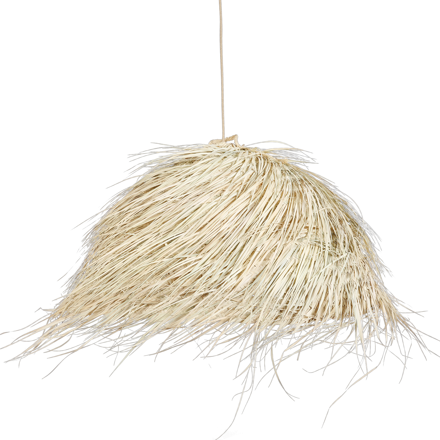 Suspension bohème paille 80cm - boule