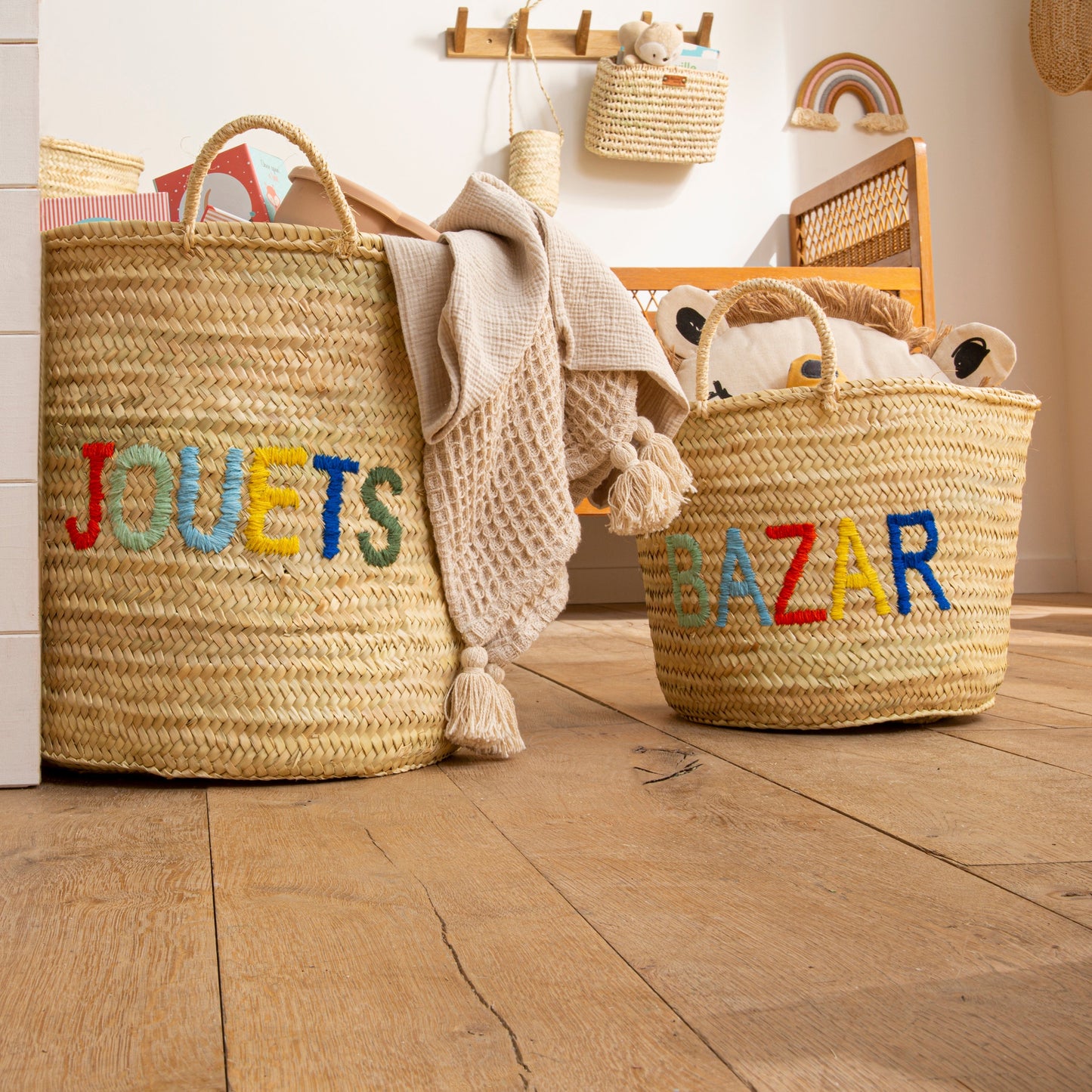 Panier en feuilles de palmier - jouets