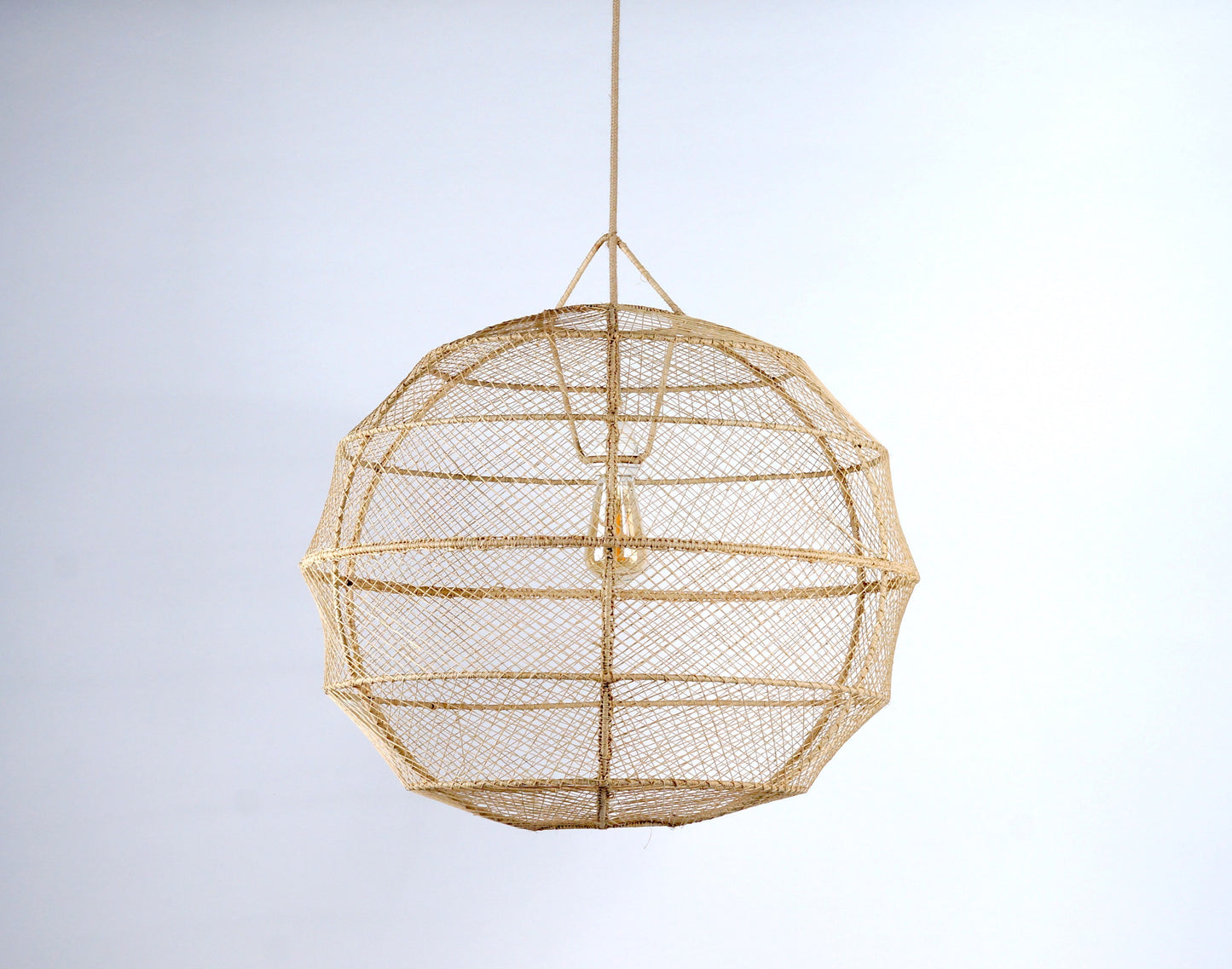 Suspension en raphia 60cm - boule