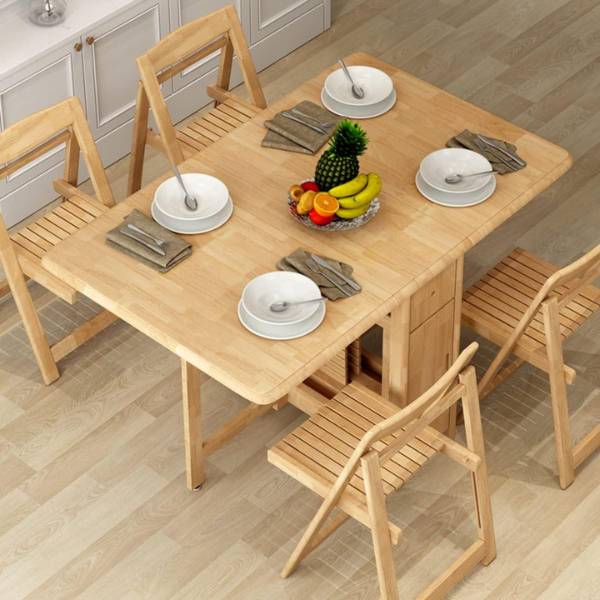 Ensemble table pliable avec 4 chaises pour cuisine