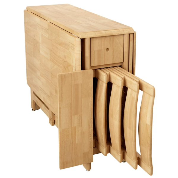 Ensemble table pliable avec 4 chaises pour cuisine