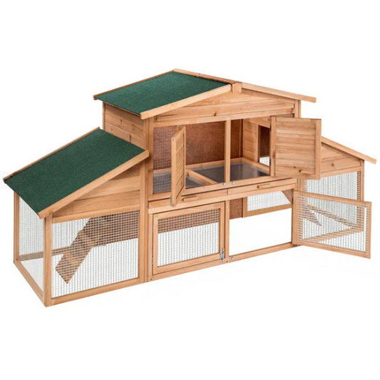 Clapier à hamster petits rongeurs - en bois - 226 x 77 x 95,5 cm