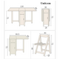 Ensemble table pliable avec 4 chaises pour cuisine