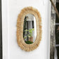 Miroir en raphia irrégulier avec franges
