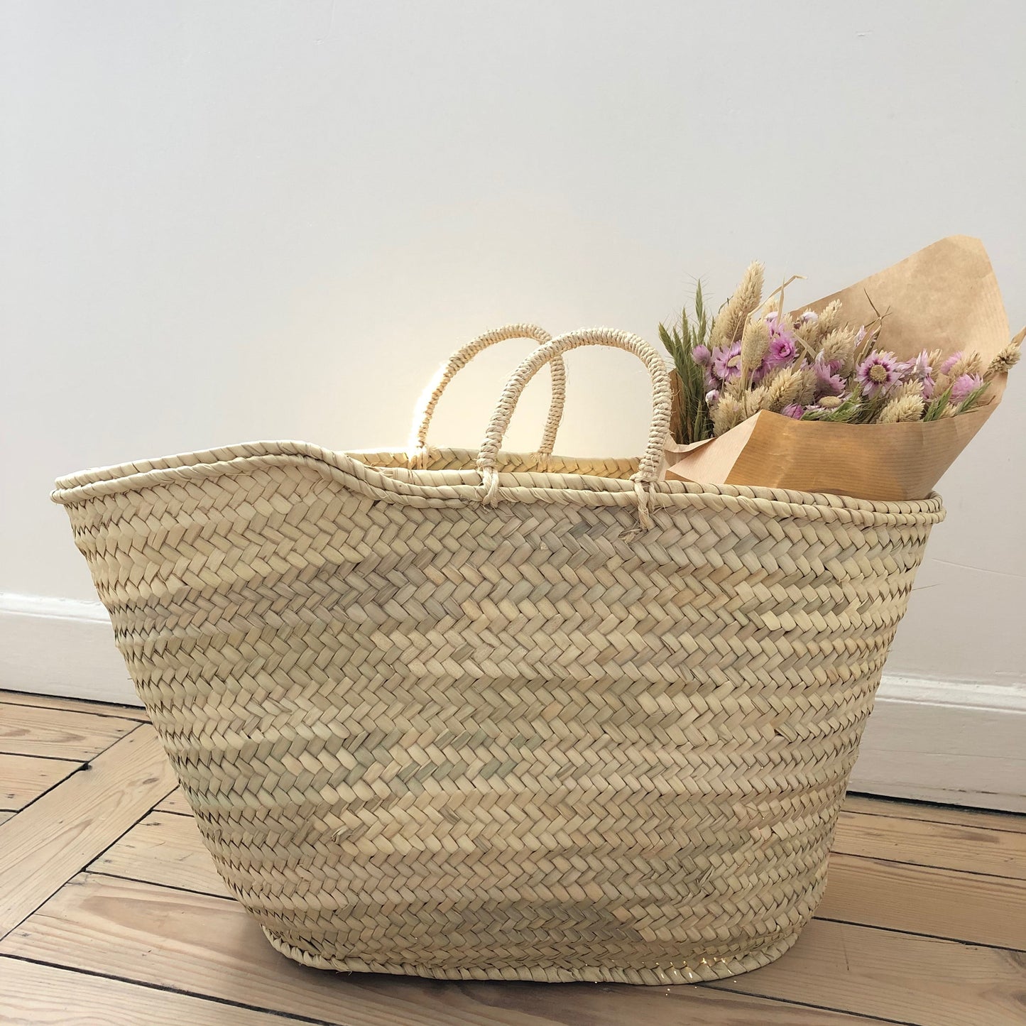 Panier cabas en paille