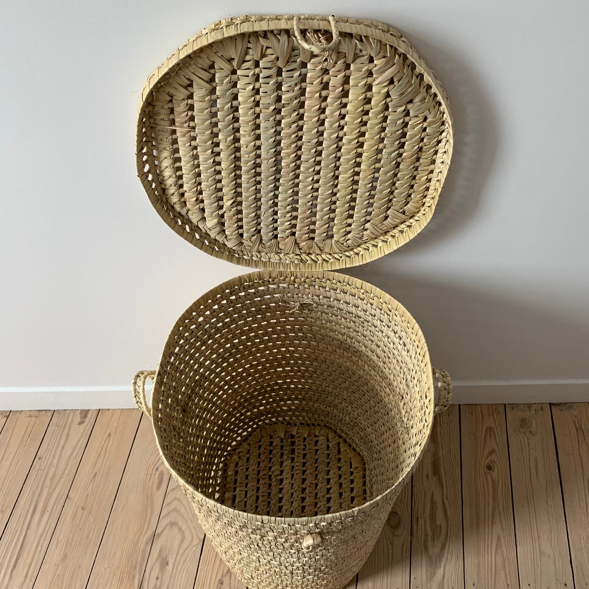 Panier à linge en feuilles de palmier - rond