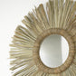Miroir rond en feuilles de palmier et corde