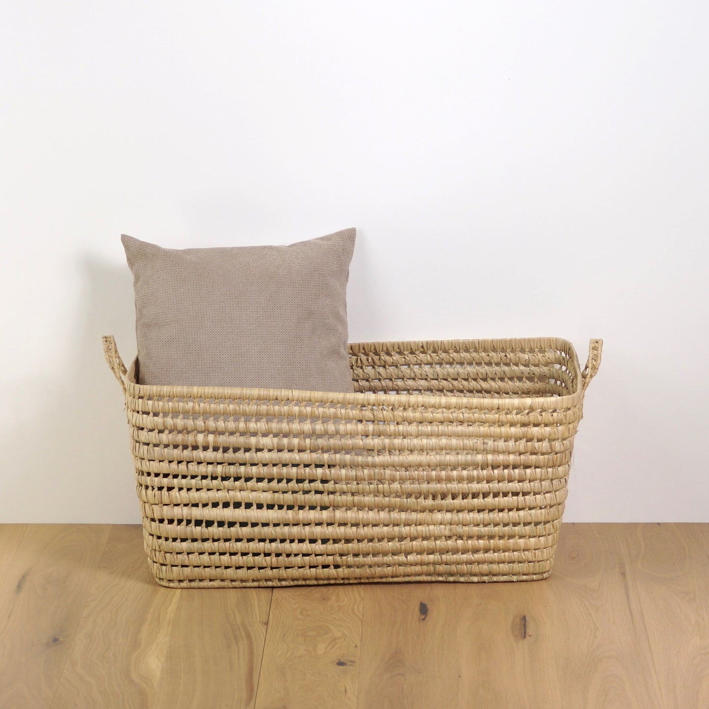 Panier de rangement en feuilles de palmier 80cm