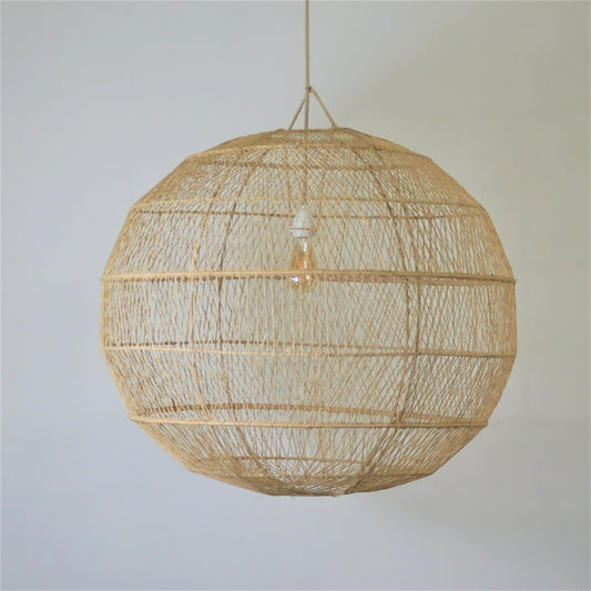 Suspension en raphia 80cm - boule