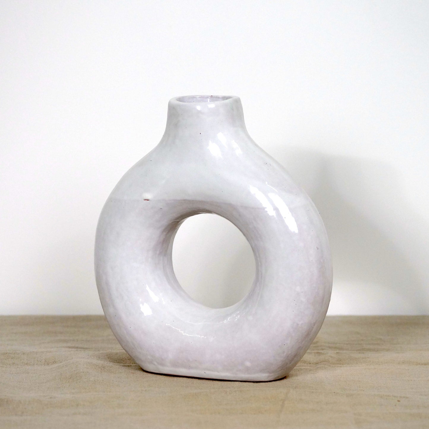 Vase en céramique blanche - rond