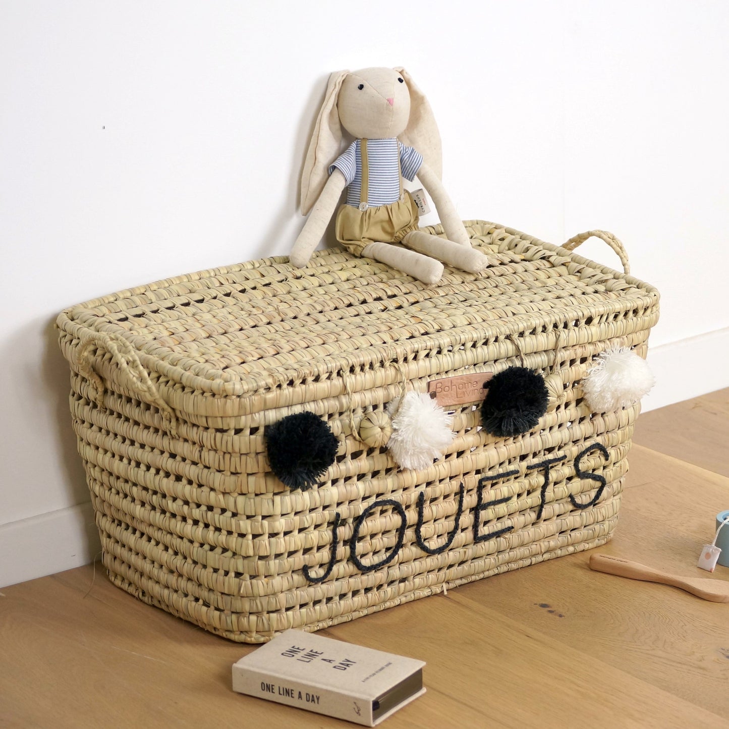 Malle de rangement en feuilles de palmier 60cm - jouets